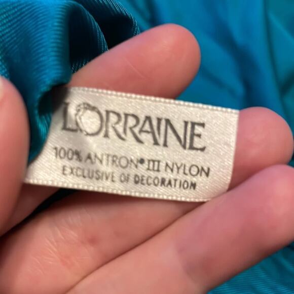 Vintage M Lauren Lorraine green chemise button down lace pajama - Picture 8 of 9